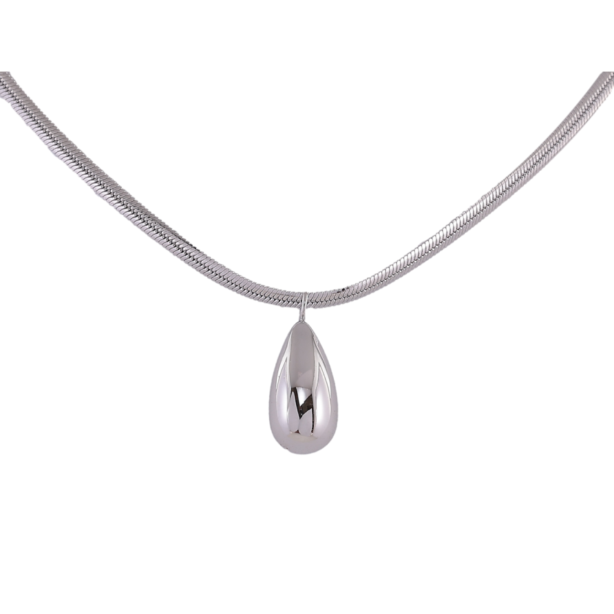 Подвеска на цепочке Xuping ТТМ Stainless Steel цвет Родий Капелька длинна 46-51см х 2мм фото №1