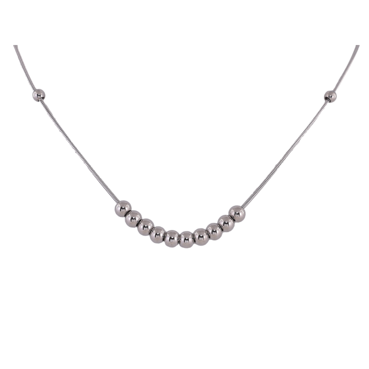 Підвіска на ланцюжку Xuping ТТМ Stainless Steel колір Родій Намистини довжина 46-51см х 1мм фото №2