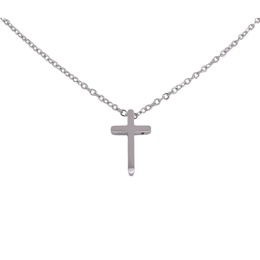 Подвеска на цепочке Xuping ТТМ Stainless Steel цвет Родий Крестик длинна 42-47см х 1.5мм фото №1