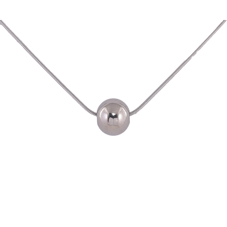 Підвіска на ланцюжку Xuping ТТМ Stainless Steel колір Родій Намистина, ø 10мм довжина 45-50см х 1 мм фото №11