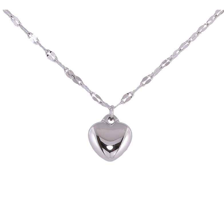 Підвіска на ланцюжку Xuping ТТМ Stainless Steel колір Родій Сердечко довжина 45-50см х 2мм фото №11 Підвіска на ланцюжку Xuping ТТМ Stainless Steel колір Родій Сердечко довжина 45-50см х 2мм фото №11