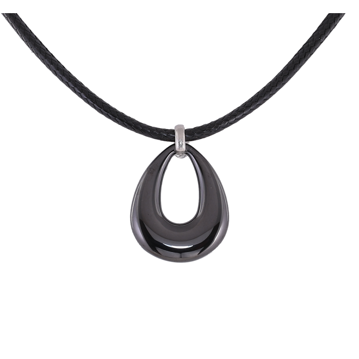 Підвіска на шнурі Xuping ТТМ Stainless Steel колір Родій Керамічна крапелька довжина 46-51см х 2мм фото №8