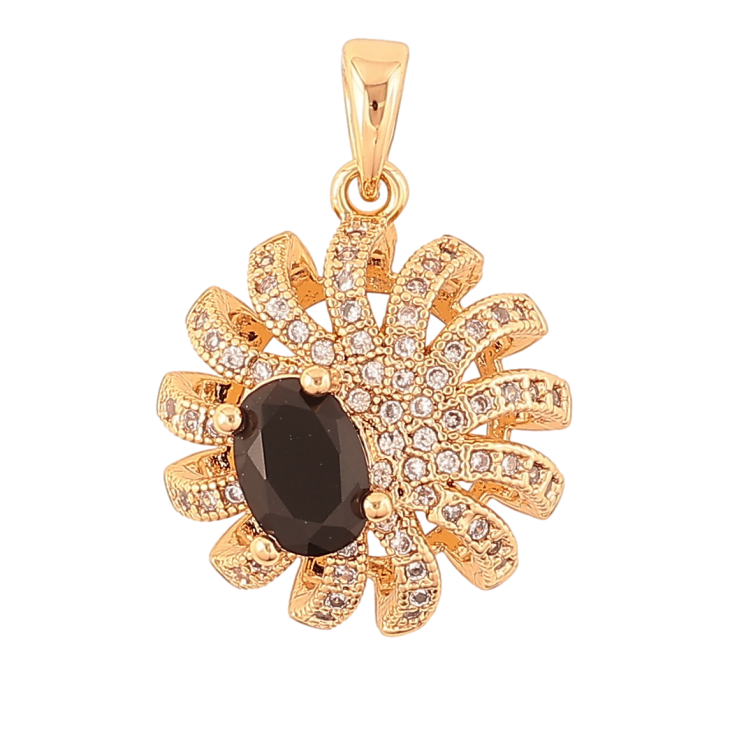 Кулон Xuping колір Позолота 18K Квітка з інкрустацією і чорним кристалом для ланцюжка до 3мм фото №25 Кулон Xuping колір Позолота 18K Квітка з інкрустацією і чорним кристалом для ланцюжка до 3мм фото №25