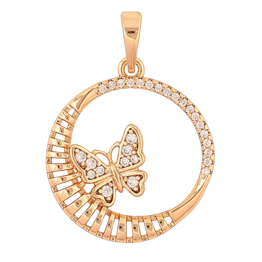 Кулон Xuping Позолота колір 18K Метелик в колечку для ланцюжка до 6 мм фото №1
