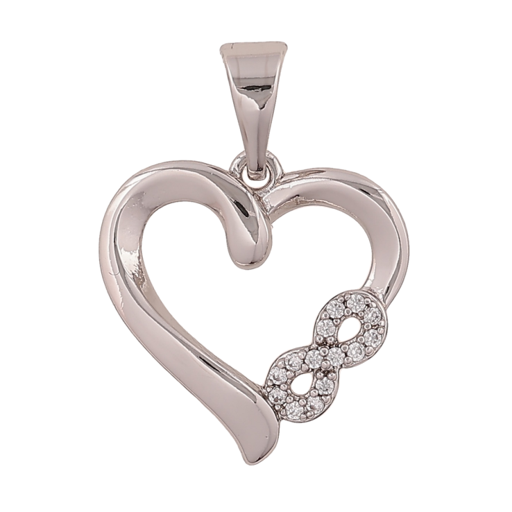Кулон Xuping Цвет Родий Сердце с знаком бесконечности для цепочки до 7мм фото №7