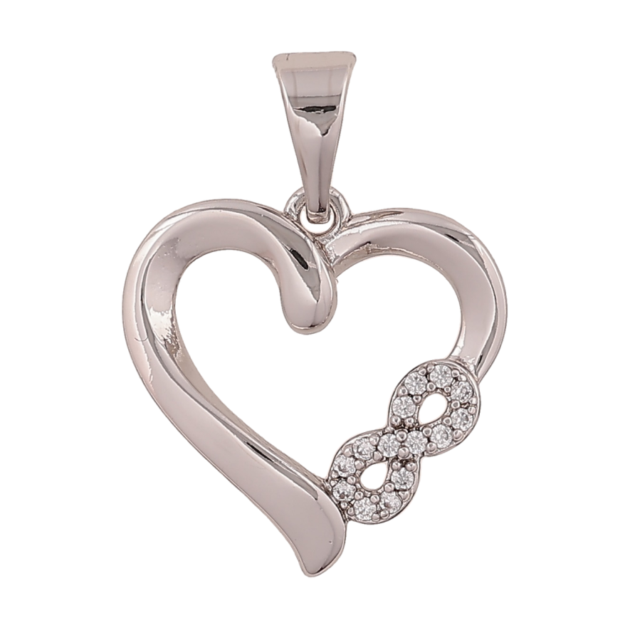 Кулон Xuping Цвет Родий Сердце с знаком бесконечности для цепочки до 7мм фото №1