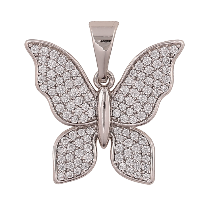 Кулон Xuping Колір Родій Метелик з інкрустацією кристалами для ланцюжка до 7 мм фото №7 Кулон Xuping Колір Родій Метелик з інкрустацією кристалами для ланцюжка до 7 мм фото №7