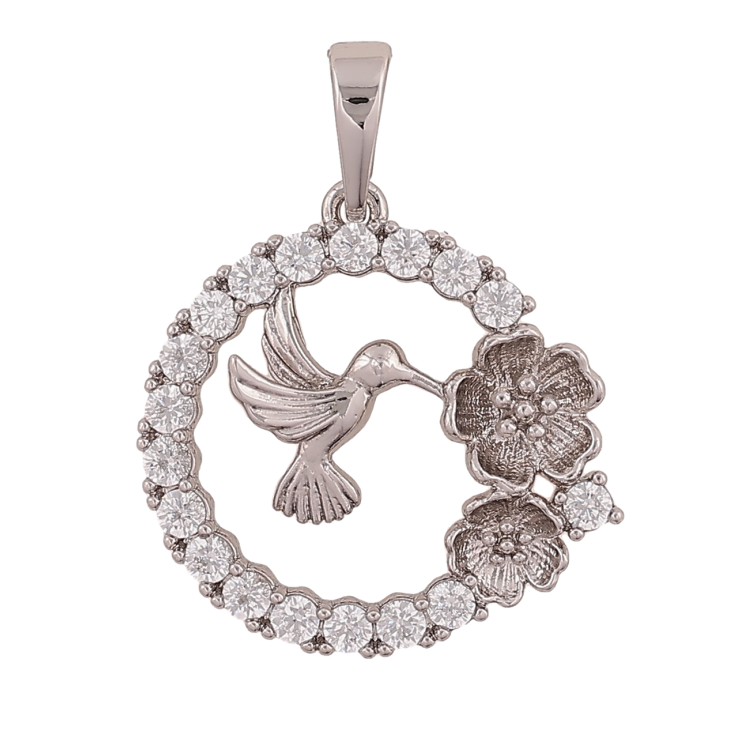 Кулон Xuping Колір Родій Колібрі в кришталевому колечку для ланцюжка до 6 мм фото №4 Кулон Xuping Колір Родій Колібрі в кришталевому колечку для ланцюжка до 6 мм фото №4