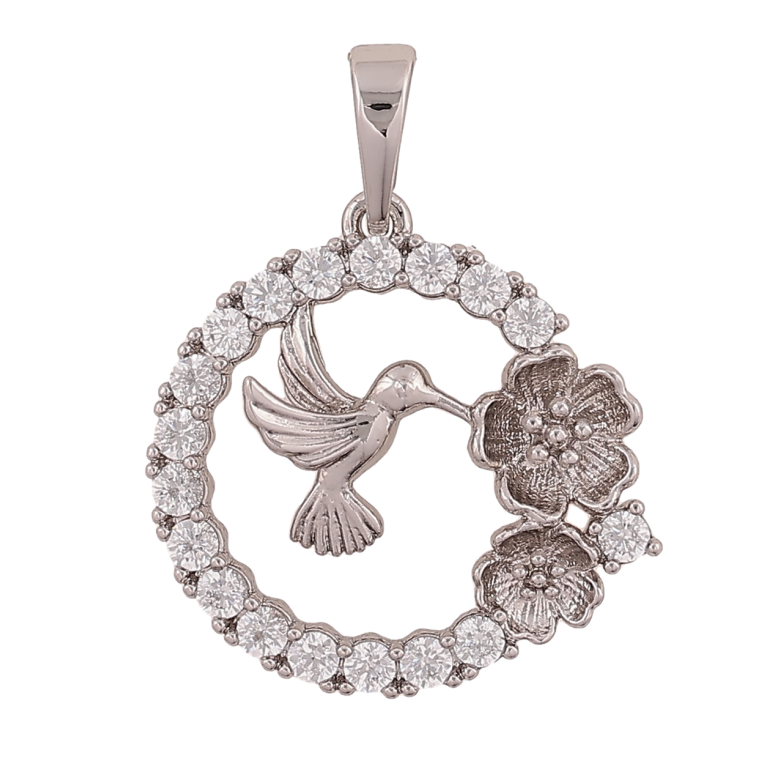 Кулон Xuping Колір Родій Колібрі в кришталевому колечку для ланцюжка до 6 мм фото №18