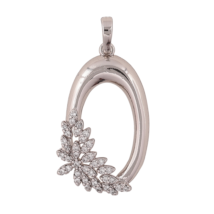 Кулон Xuping Колір Родій Овал з кришталевим візерунком для ланцюжка до 5мм фото №6 Кулон Xuping Колір Родій Овал з кришталевим візерунком для ланцюжка до 5мм фото №6