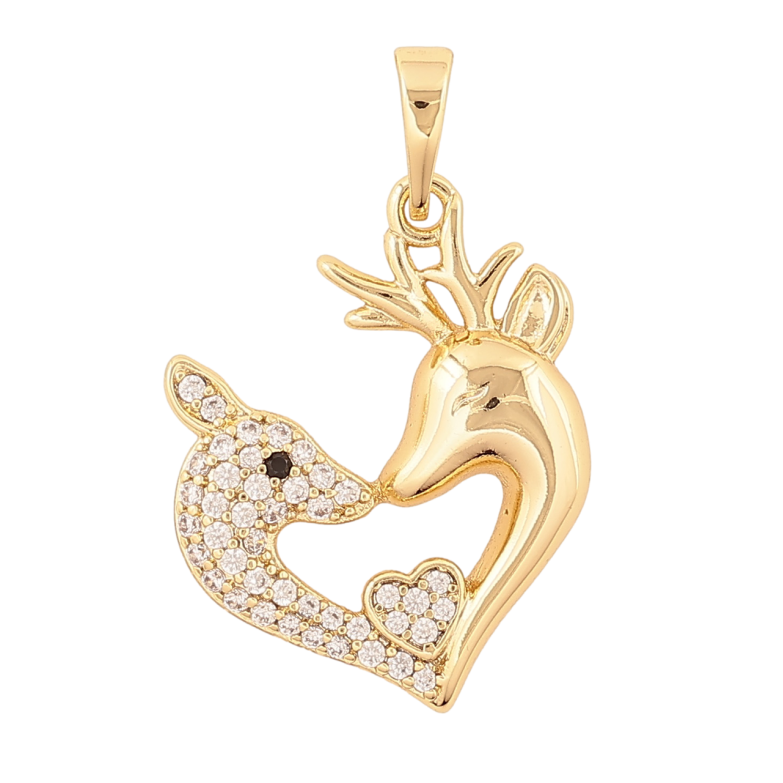 Кулон Xuping Колір Позолота 14K Закохані олені для ланцюжка до 6 мм фото №1