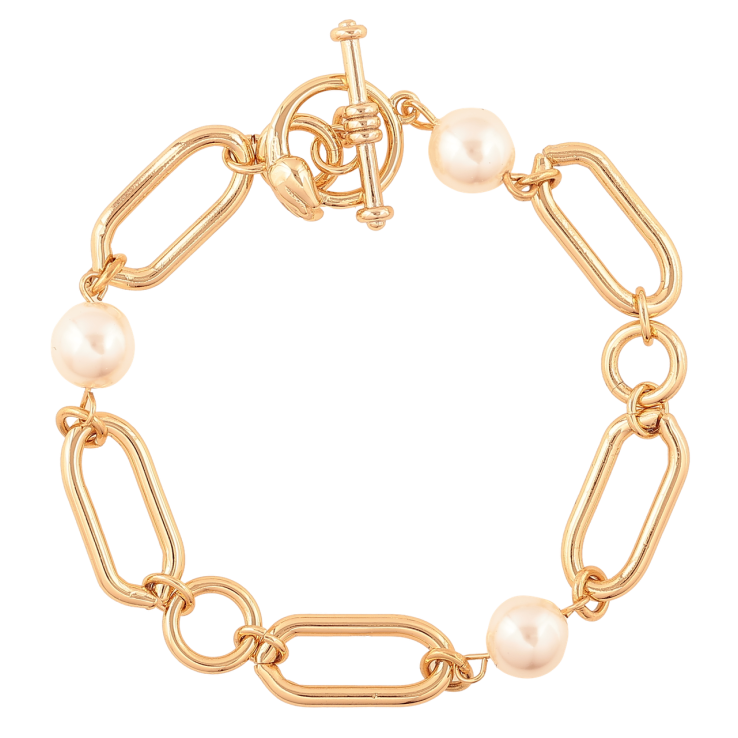 Браслет Xuping Колір Позолота 18K Ланцюжок з перлинними намистинами розмір 18см х 8мм фото №14