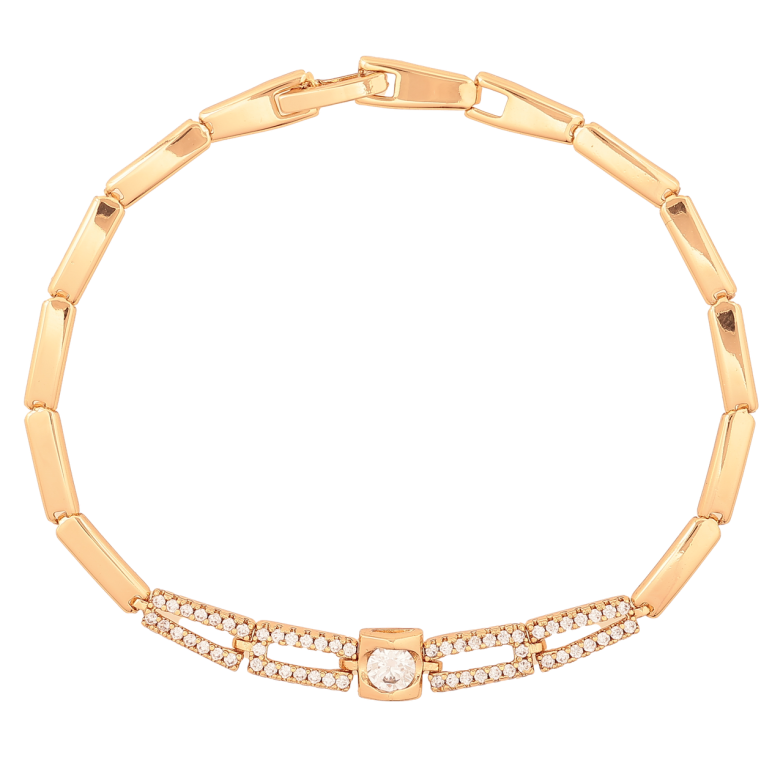 Браслет Xuping Цвет Позолота 18K Декоративный узор с кристаллами размер 19.5см х 3-6мм фото №3