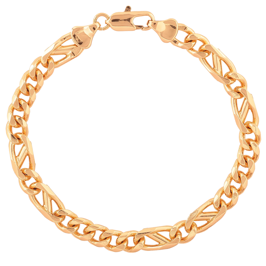 Браслет Xuping Колір Позолота 18K Ланцюжок Комбінований розмір 20,5 см х 6-7 мм фото №1