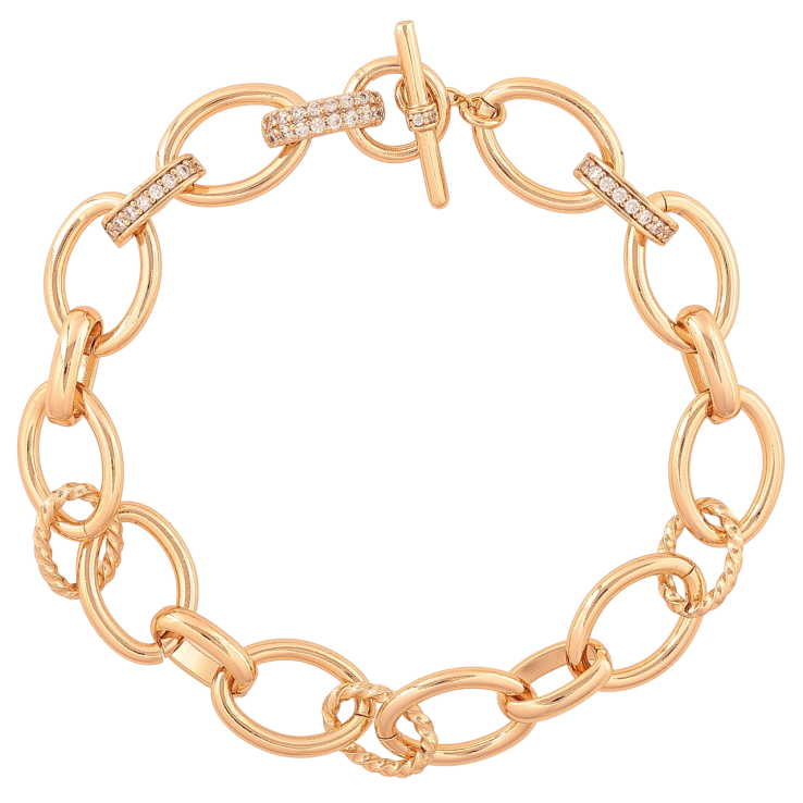 Браслет Xuping Колір Позолота 18K Ланцюжок Фантазійний з кристалами розмір 19см х 2-10мм фото №12