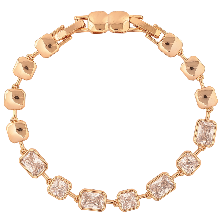 Браслет Xuping Колір Позолота 18K Доріжка кристалів розмір з додатковим замком 16,18 см х 6 мм фото №1