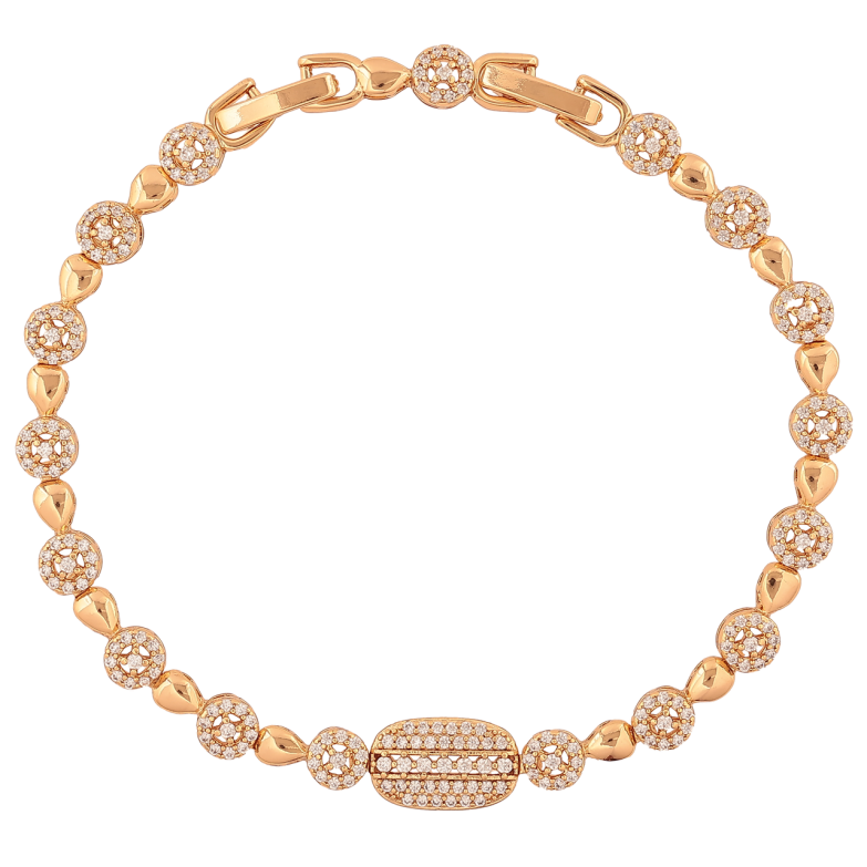 Браслет Xuping Колір Позолота 18K Інкрустація кристалами розмір з додатковим замком 17,19 см х 3-7 мм фото №1