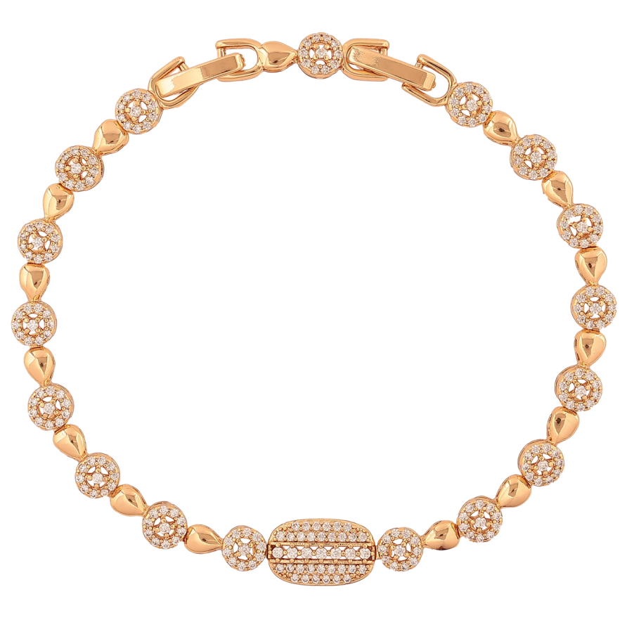 Браслет Xuping Колір Позолота 18K Інкрустація кристалами розмір з додатковим замком 17,19 см х 3-7 мм фото №1