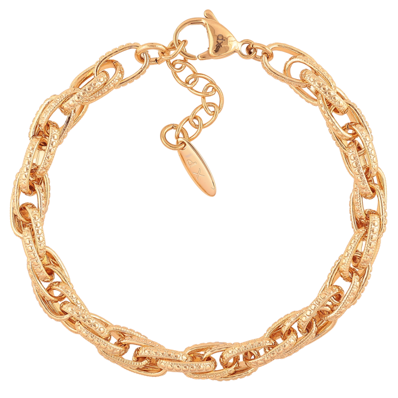 Браслет Xuping Цвет Позолота 18K Декоративная цепочка с узором размер с доп. цепочкой 19-22см х 7мм фото №3