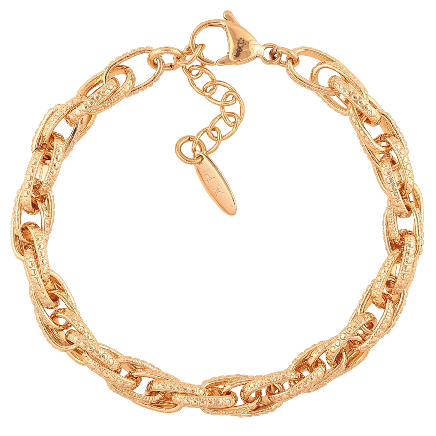 Браслет Xuping Колір Позолота 18K Декоративний ланцюжок з візерунком розмір з додатковим ланцюжком 19-22 см х 7 мм фото №1