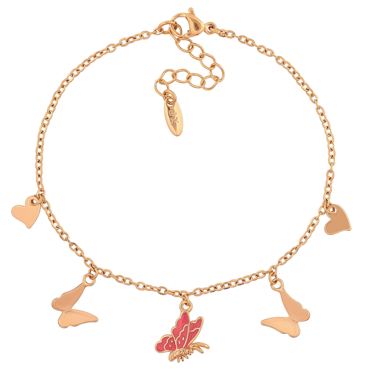 Браслет Xuping Колір Позолота 18K Ланцюжок з підвісками метелики розмір з додатковим ланцюжком 17,5-21 см х 1,5 мм фото №8