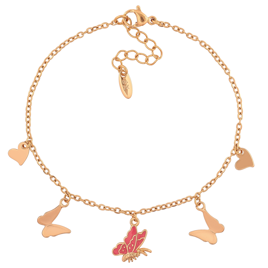 Браслет Xuping Колір Позолота 18K Ланцюжок з підвісками метелики розмір з додатковим ланцюжком 17,5-21 см х 1,5 мм фото №1