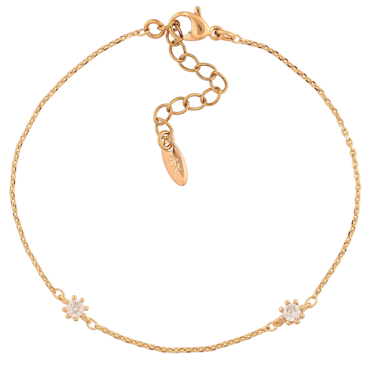 Браслет Xuping Цвет Позолота 18K Цепочка с кристальными вставками размер с доп. цепочкой 17-20.5см х 1мм фото №4