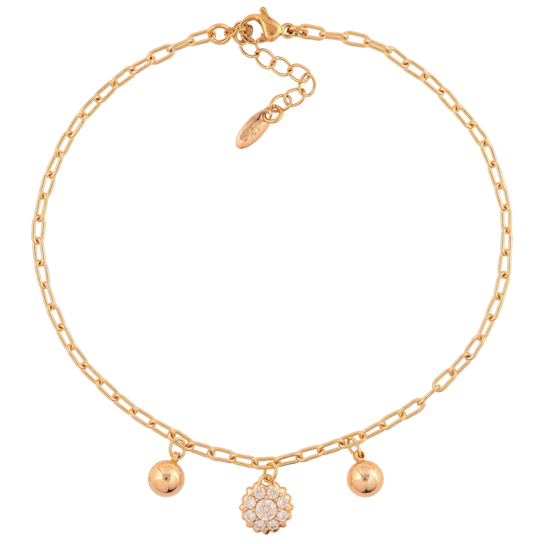 Браслет Xuping Цвет Позолота 18K на ногу Цепочка с подвесками размер с доп. цеп. 23-26см х 2,5мм фото №9