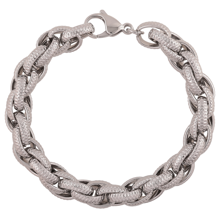 Браслет Xuping ТТМ Stainless Steel колір Родій Ланцюжок Фантазійний довжина 22см х 10мм фото №11