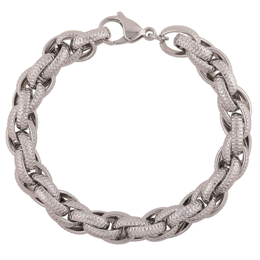 Браслет Xuping ТТМ Stainless Steel колір Родій Ланцюжок Фантазійний довжина 22см х 10мм фото №1