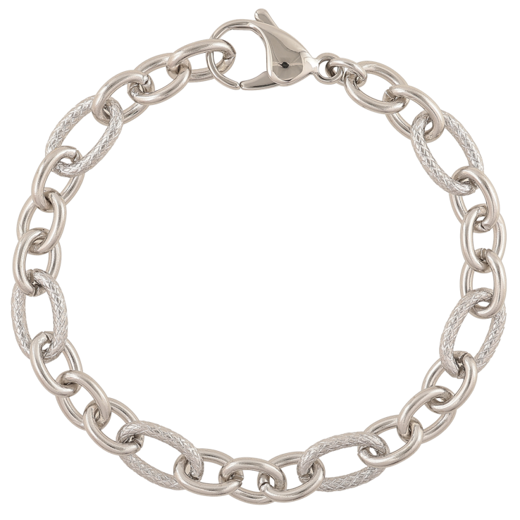 Браслет Xuping ТТМ Stainless Steel колір Родій Ланцюжок Якірне плетіння довжина 20см х 7-8мм фото №25