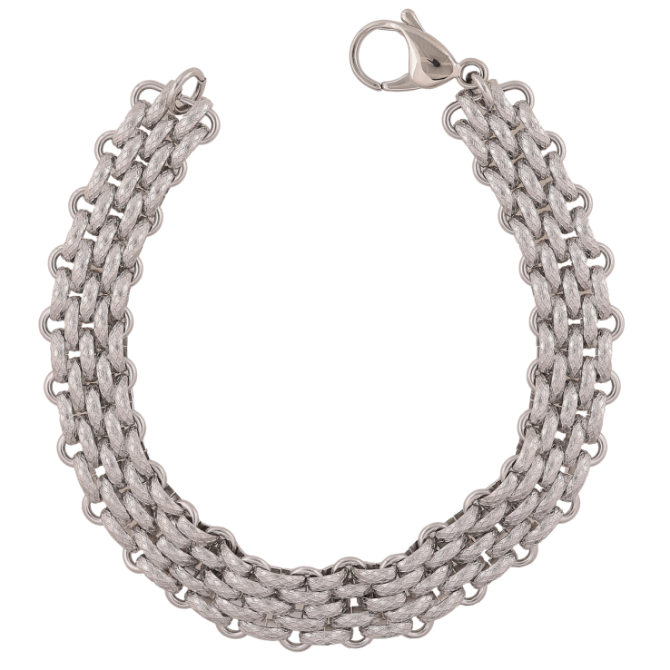 Браслет Xuping ТТМ Stainless Steel цвет Родий Цепочка Фантазийное плетение длинна 22см х 13мм фото №25