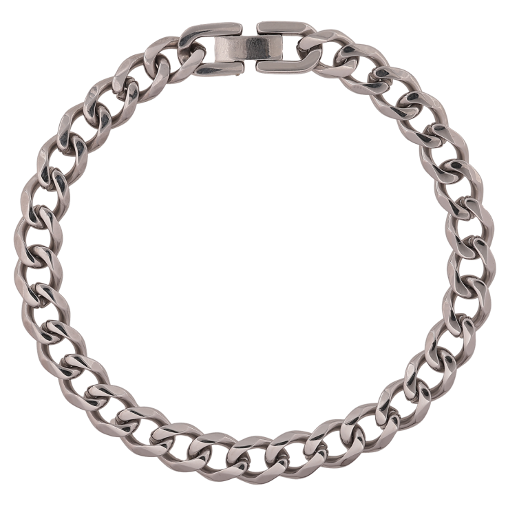 Браслет Xuping ТТМ Stainless Steel колір Родій Ланцюжок Панцирне плетіння довжина 21,5 см х 8 мм фото №12