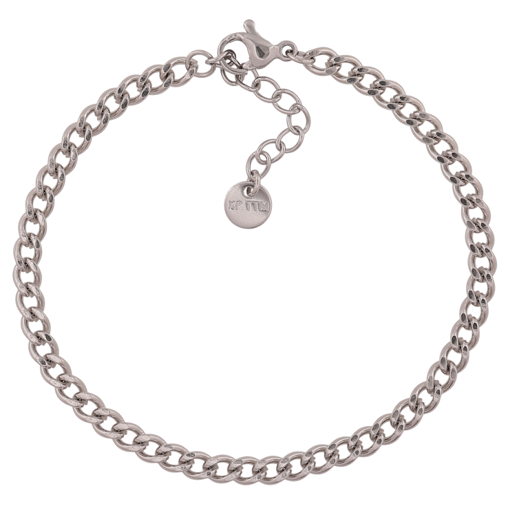 Браслет Xuping ТТМ Stainless Steel цвет Родий Цепочка Панцирная длинна с доп. цепочкой 17-20см х 4мм фото №14