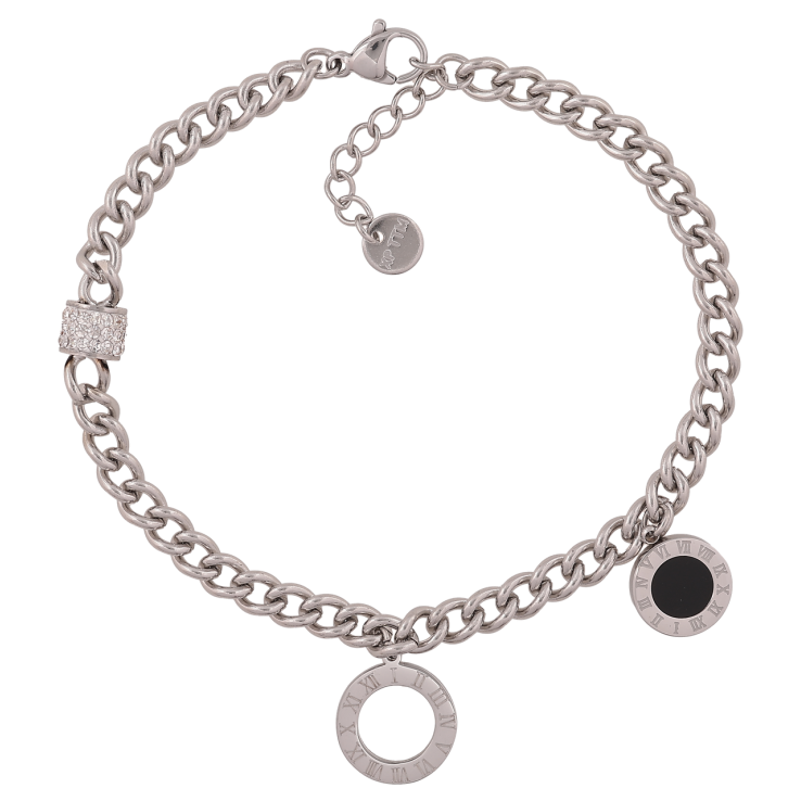 Браслет Xuping ТТМ Stainless Steel колір Родій Ланцюжок з підвісками довжина з додатковим ланцюжком 18,5-21 см х 4 мм фото №20