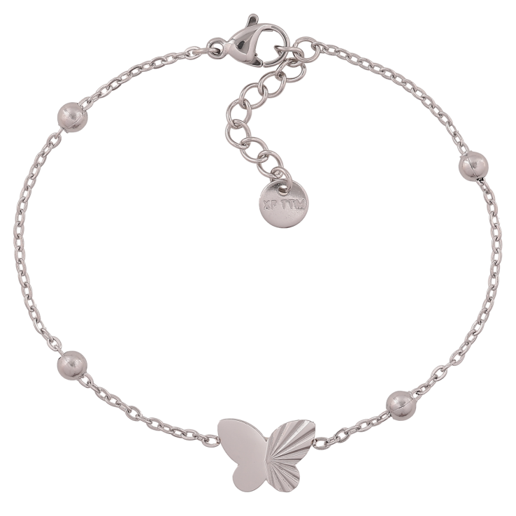Браслет Xuping ТТМ Stainless Steel колір Родій Ланцюжок з вставкою метелик довжина з додатковим ланцюжком 17-19,5 см х 2-9 мм фото №13