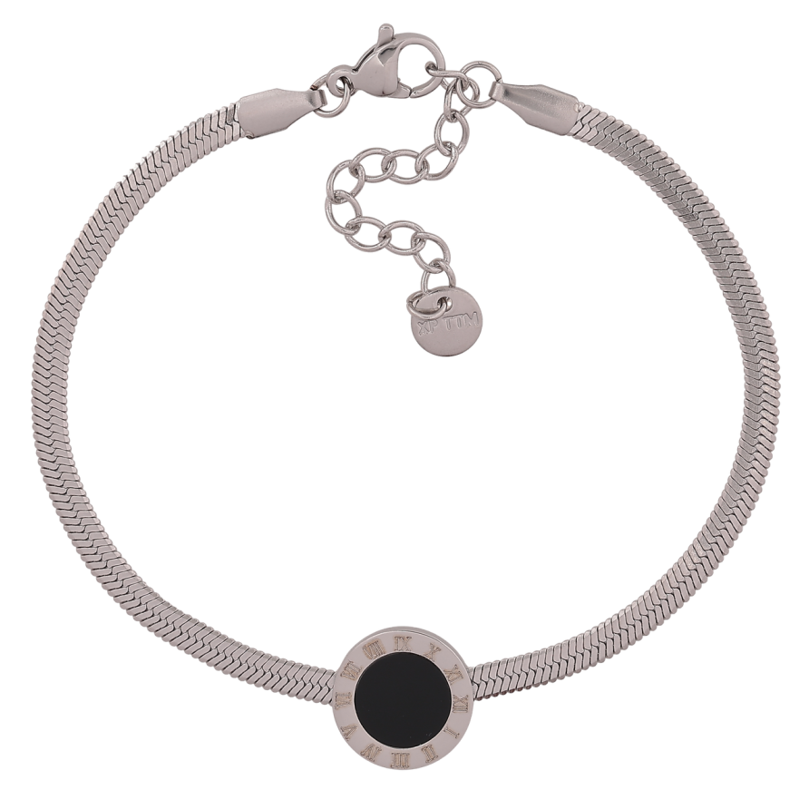 Браслет Xuping ТТМ Stainless Steel цвет Родий Цепочка Снейк с вставкой длинна с доп. цеп.17.5-21см х 3-12мм фото №1