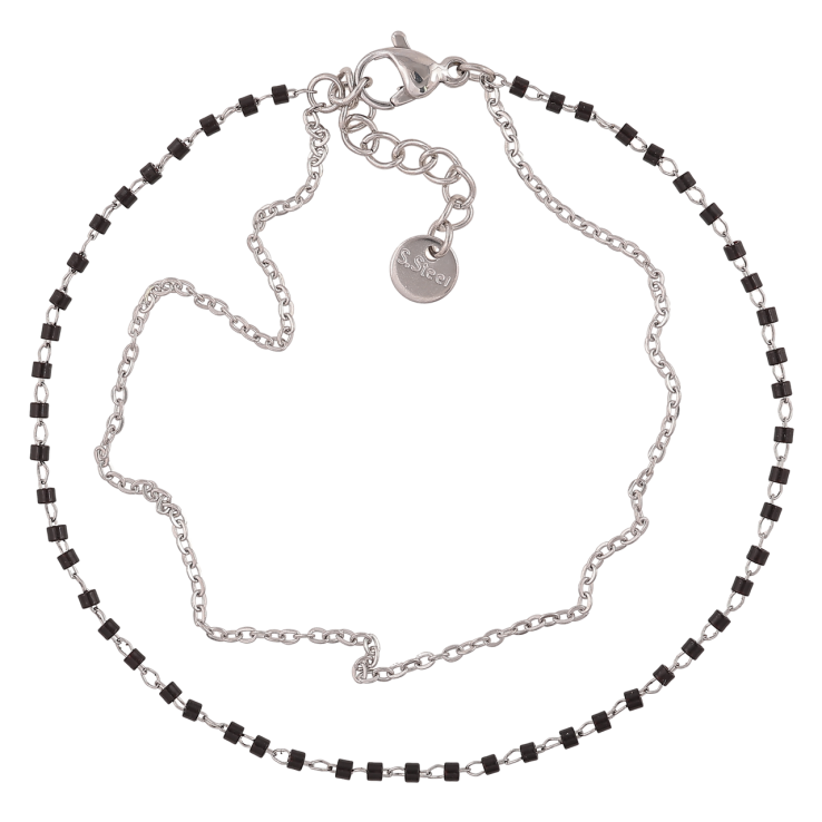 Браслет Xuping ТТМ Stainless Steel колір Родій Подвійний ланцюжок довжина з додатковим ланцюжком 19,5-22,5 см х 3 мм фото №10