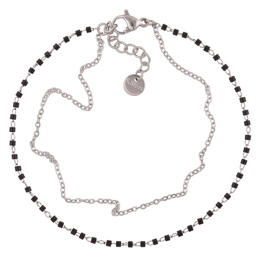 Браслет Xuping ТТМ Stainless Steel колір Родій Подвійний ланцюжок довжина з додатковим ланцюжком 19,5-22,5 см х 3 мм фото №1