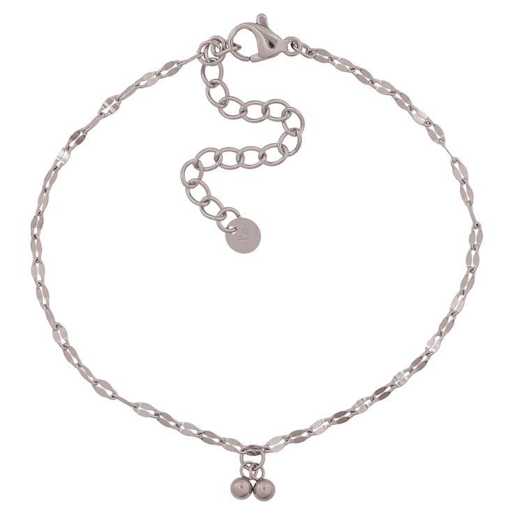 Браслет Xuping ТТМ Stainless Steel цвет Родий Цепочка с подвесками длинна с доп. цеп.17.5-22.5см х 2мм фото №10