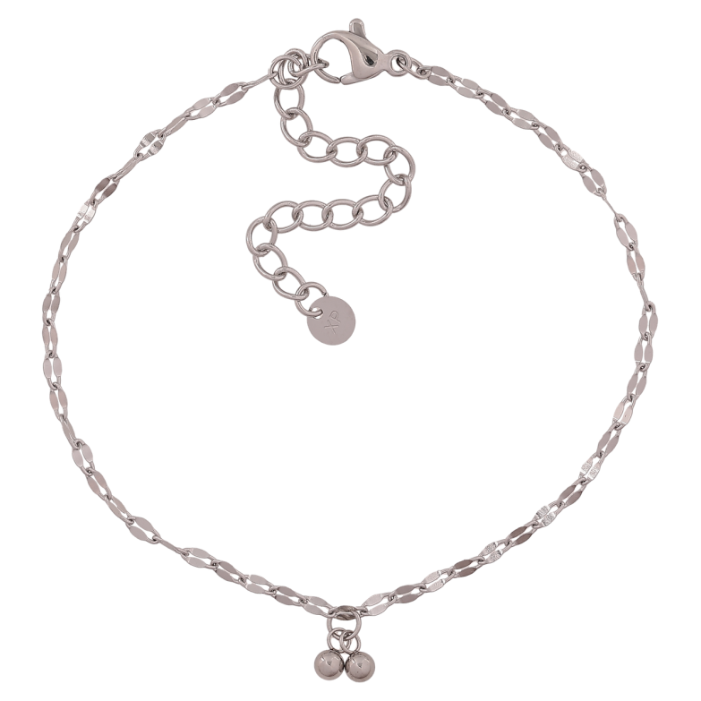 Браслет Xuping ТТМ Stainless Steel колір Родій Ланцюжок з підвісками довжина з додатковим ланцюжком 17,5-22,5 см х 2 мм фото №1