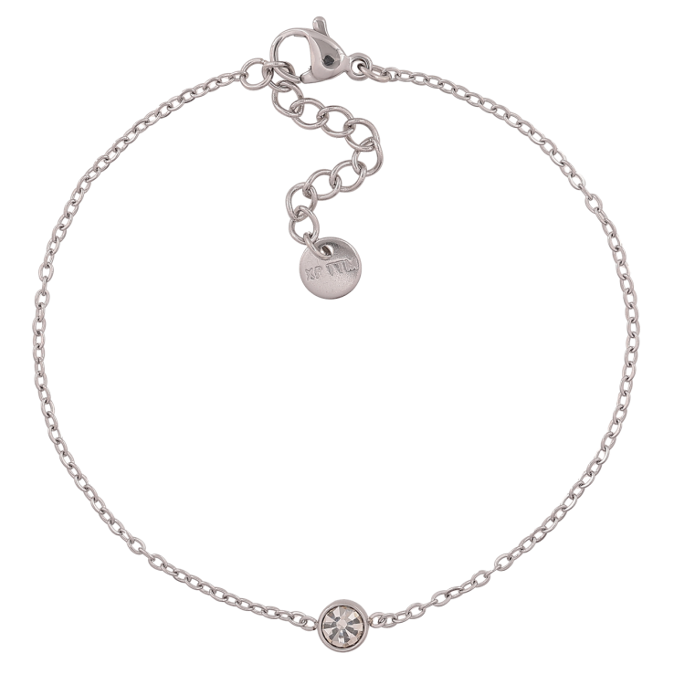 Браслет Xuping ТТМ Stainless Steel колір Родій Ланцюжок з кристалом довжина з додатковим ланцюжком 17,5-20,5 см х 1,5 мм фото №22