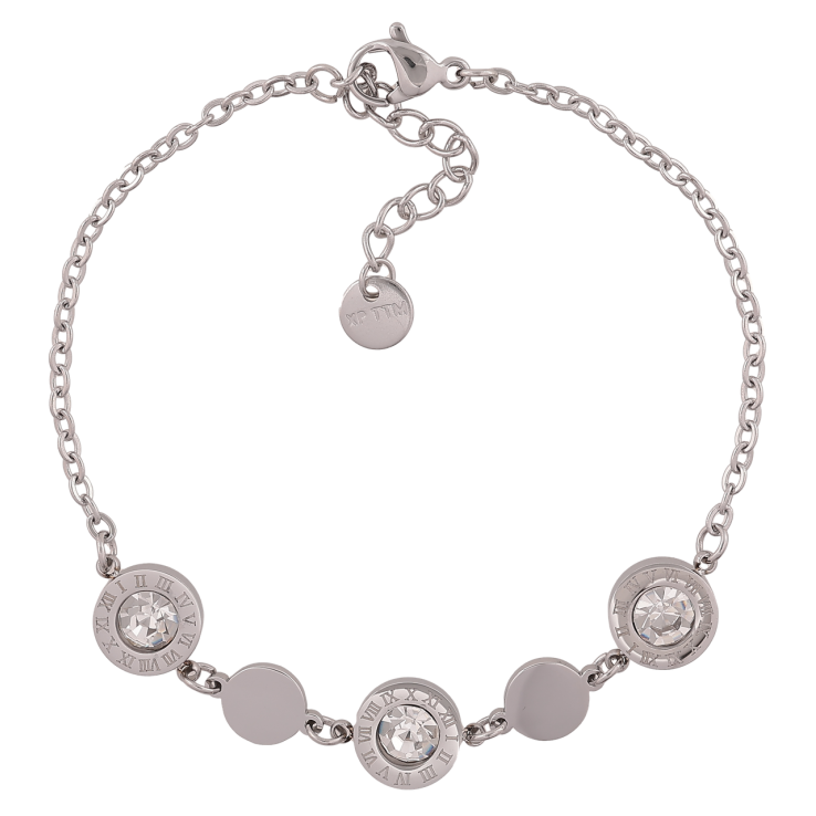 Браслет Xuping ТТМ Stainless Steel колір Родій Ланцюжок з вставкою довжина з додатковим ланцюжком 18-21 см х 2-9 мм фото №5