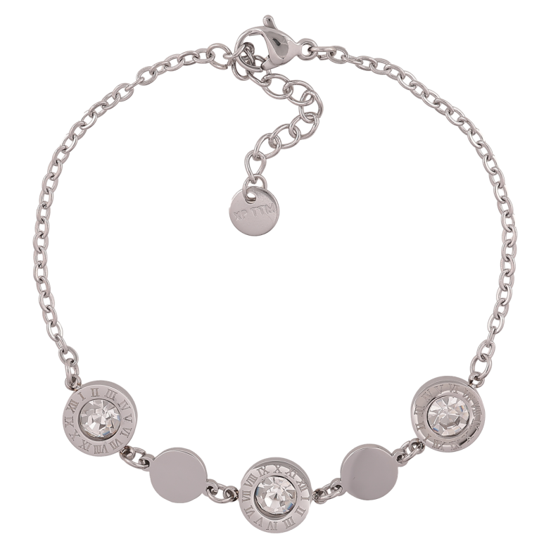 Браслет Xuping ТТМ Stainless Steel цвет Родий Цепочка с вставкой длинна с доп. цеп.18-21см х 2-9мм фото №1