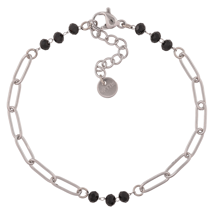 Браслет Xuping ТТМ Stainless Steel цвет Родий Цепочка с бусинами длинна с доп. цеп.17-20см х 4мм фото №6