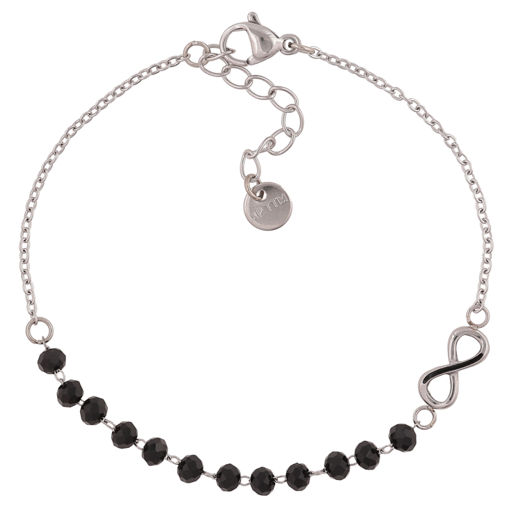 Браслет Xuping ТТМ Stainless Steel цвет Родий Цепочка с бусинами длинна с доп. цеп.17.5-20.5см х 1-5мм фото №3