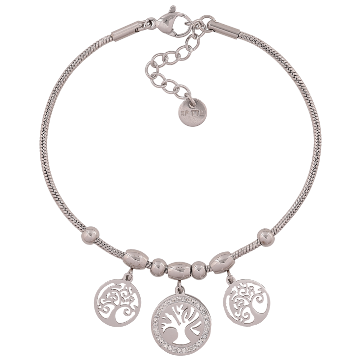 Браслет Xuping ТТМ Stainless Steel колір Родій Ланцюжок з підвісками довжина з додатковим ланцюжком 17-20 см х 2 мм фото №21