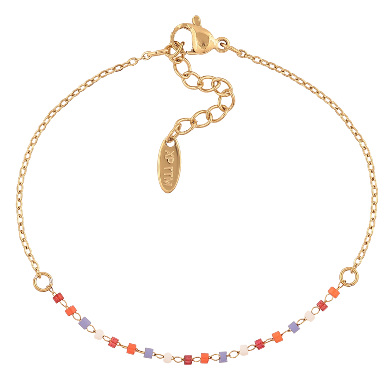 Браслет Xuping ТТМ Stainless Steel колір 14К Ланцюжок з кольоровими намистинами довжина з додатковим ланцюжком 18-21,5 см х 1,5 фото №13