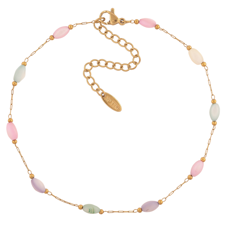 Браслет Xuping ТТМ Stainless Steel колір 14К (на ногу) Ланцюжок з кольоровими намистинами довжина 24-29,5 см х 1-4 мм фото №17 Браслет Xuping ТТМ Stainless Steel колір 14К (на ногу) Ланцюжок з кольоровими намистинами довжина 24-29,5 см х 1-4 мм фото №17