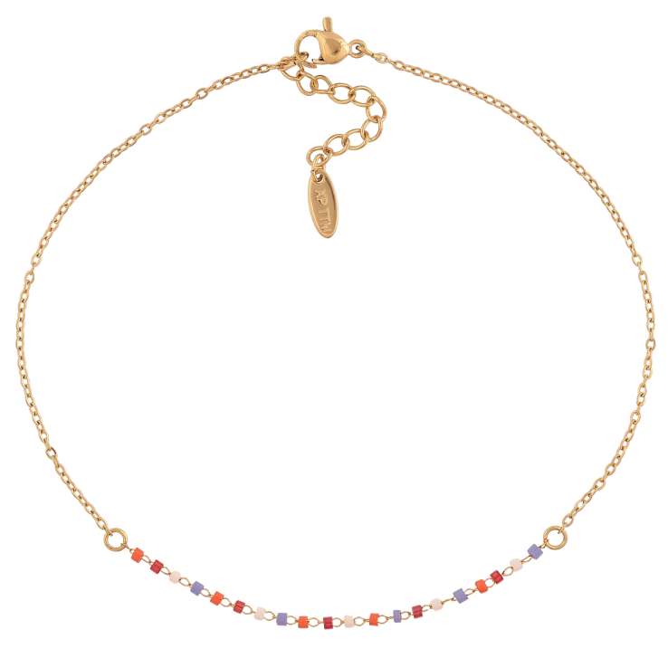 Браслет Xuping ТТМ Stainless Steel колір 14К (на ногу) Ланцюжок з кольоровими намистинами довжина 27-30см х 1.5мм фото №15 Браслет Xuping ТТМ Stainless Steel колір 14К (на ногу) Ланцюжок з кольоровими намистинами довжина 27-30см х 1.5мм фото №15